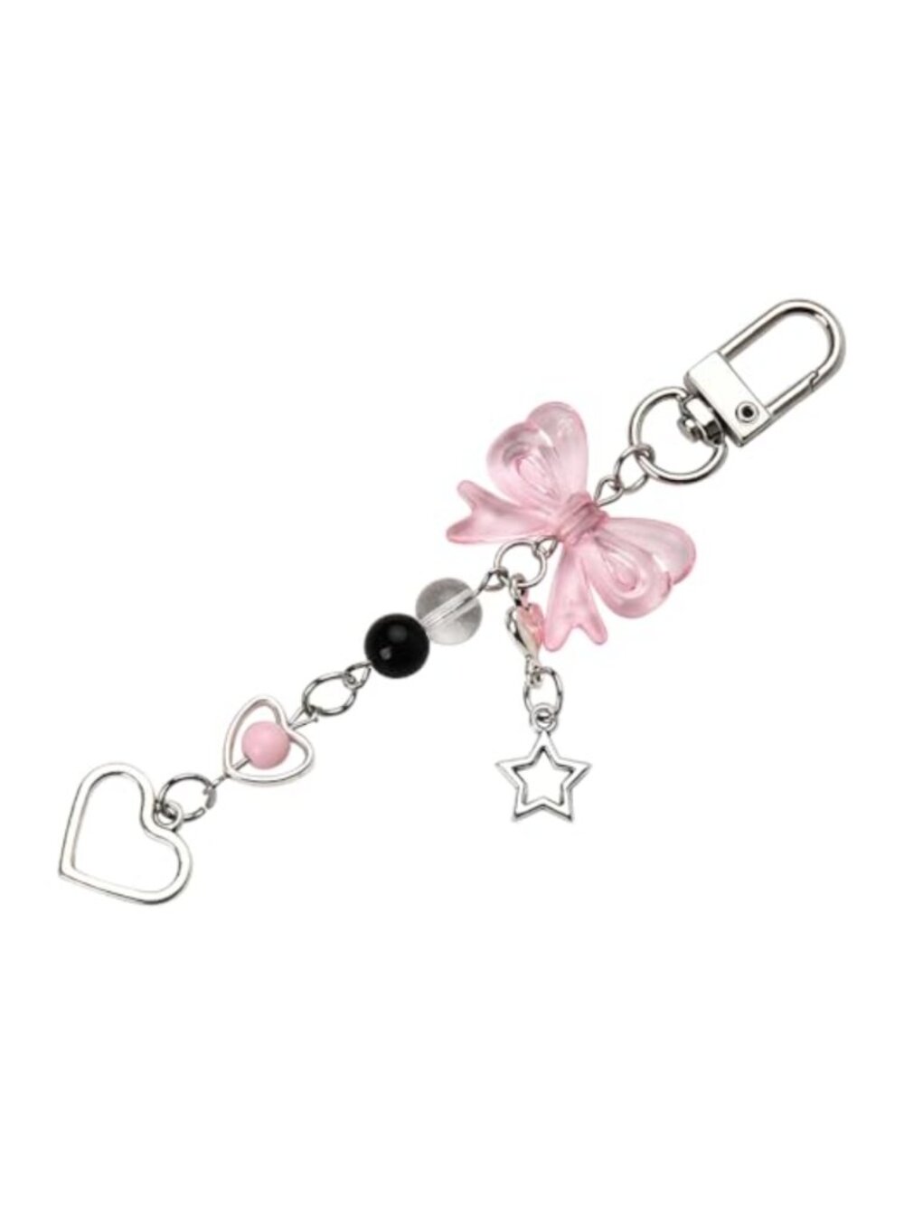 Bow Heart Star Keychain Charm for Purse Backpack Handbag